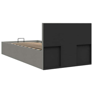 vidaXL Hydraulic Storage Bed Light Grey Fabric 100x200 cm