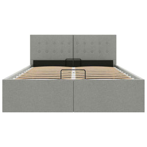 vidaXL Hydraulic Storage Bed Light Grey Fabric 120×200 cm