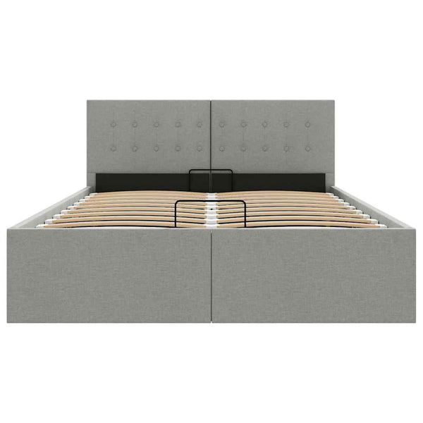 vidaXL Hydraulic Storage Bed Light Grey Fabric 120×200 cm
