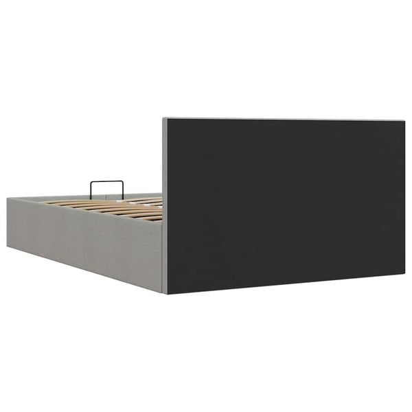 vidaXL Hydraulic Storage Bed Light Grey Fabric 120×200 cm