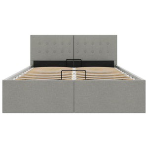 vidaXL Hydraulic Storage Bed Light Grey Fabric 140x200 cm