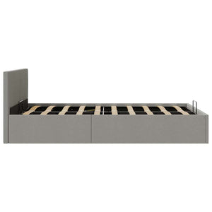 vidaXL Hydraulic Storage Bed Light Grey Fabric 140x200 cm