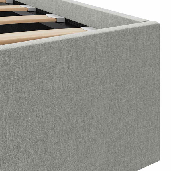vidaXL Hydraulic Storage Bed Light Grey Fabric 140x200 cm