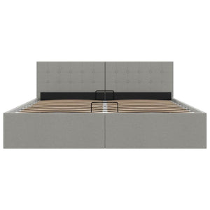 vidaXL Hydraulic Storage Bed Light Grey Fabric 160x200 cm