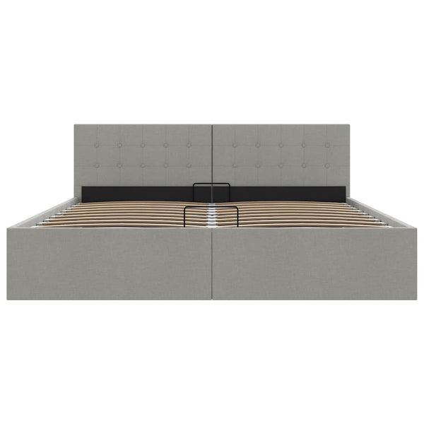 vidaXL Hydraulic Storage Bed Light Grey Fabric 160x200 cm