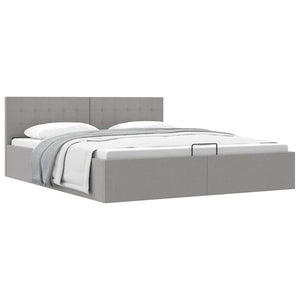 vidaXL Storage Bed with Hydraulic Lift Light Gray Fabric 180x200 cm