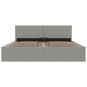 vidaXL Storage Bed with Hydraulic Lift Light Gray Fabric 180x200 cm