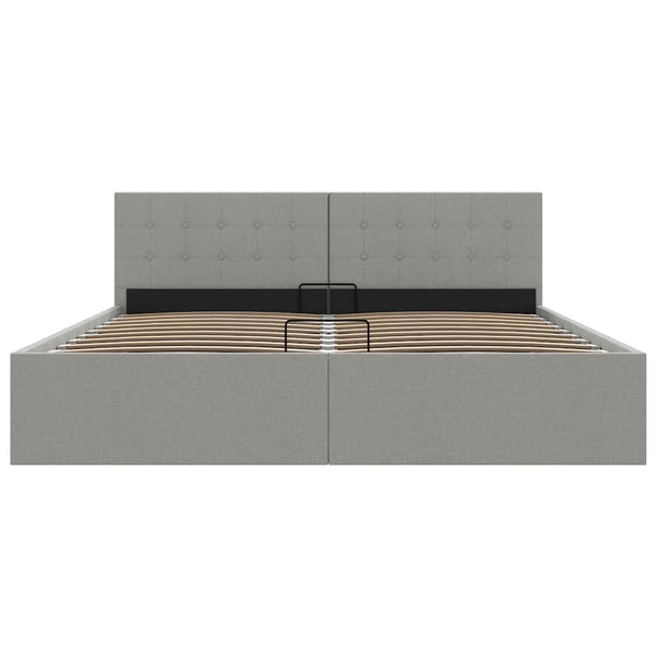 vidaXL Storage Bed with Hydraulic Lift Light Gray Fabric 180x200 cm