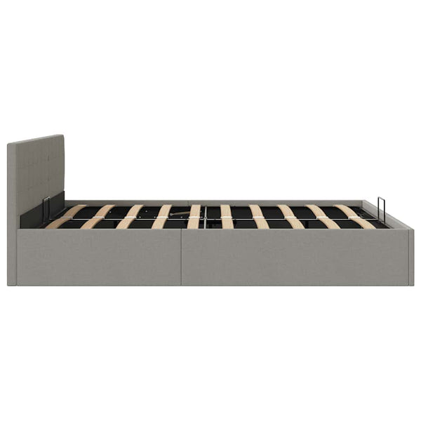 vidaXL Storage Bed with Hydraulic Lift Light Gray Fabric 180x200 cm