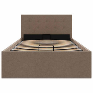 vidaXL Hydraulic Storage Bed Taupe Fabric 90×200 cm