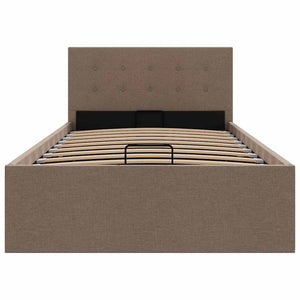 vidaXL Hydraulic Storage Bed Taupe Fabric 100x200 cm