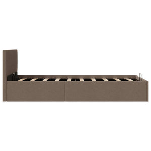 vidaXL Hydraulic Storage Bed Taupe Fabric 100x200 cm