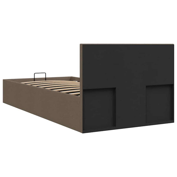 vidaXL Hydraulic Storage Bed Taupe Fabric 100x200 cm
