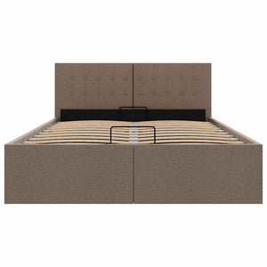 vidaXL Hydraulic Storage Bed Taupe Fabric 120x200 cm