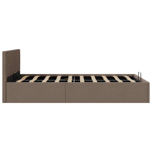 vidaXL Hydraulic Storage Bed Taupe Fabric 120x200 cm
