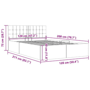vidaXL Hydraulic Storage Bed Taupe Fabric 120x200 cm