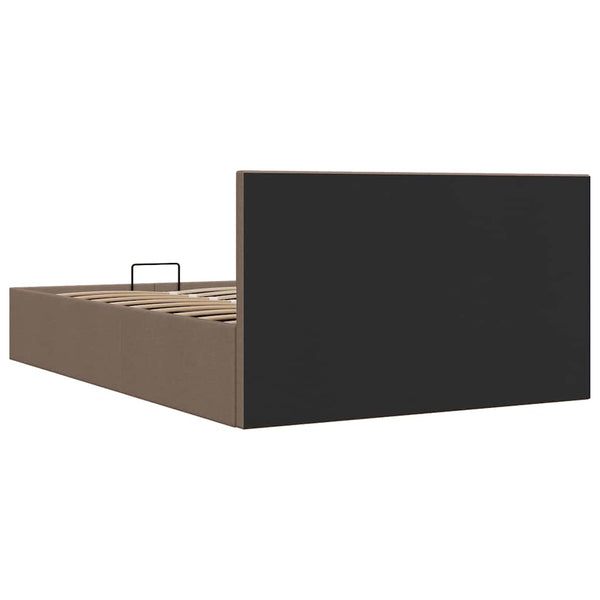 vidaXL Hydraulic Storage Bed Taupe Fabric 140x200 cm