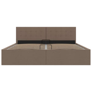vidaXL Hydraulic Storage Bed Taupe Fabric 160x200 cm