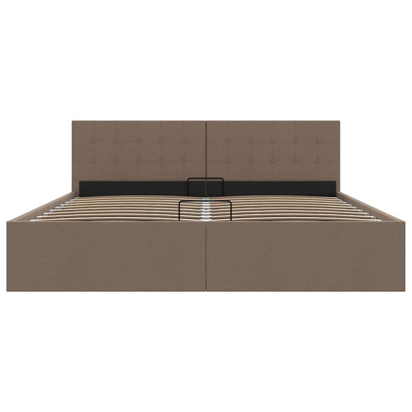 vidaXL Hydraulic Storage Bed Taupe Fabric 160x200 cm