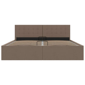 vidaXL Hydraulic Storage Bed Taupe Fabric 180x200 cm