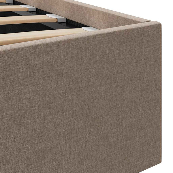vidaXL Hydraulic Storage Bed Taupe Fabric 180x200 cm