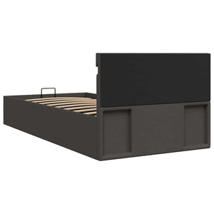 vidaXL Bed with Storage Hydraulic LED Dark Grey Fabric 90x200 cm