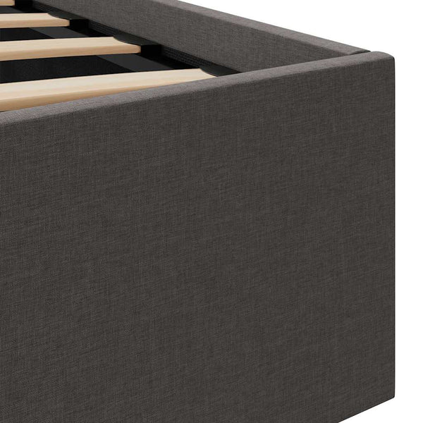 vidaXL Bed with Storage Hydraulic LED Dark Grey Fabric 90x200 cm
