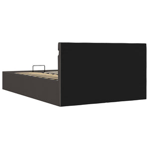 vidaXL Storage Bed with Hydraulic LED Dark Grey Fabric 140x200 cm