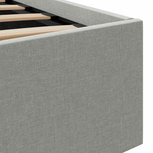vidaXL Fabric Upholstered Hydraulic LED Bed with Storage Light Grey 90x200 cm