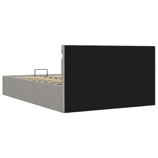 vidaXL Bed with Storage Hydraulic LED Light Gray Fabric 120x200 cm