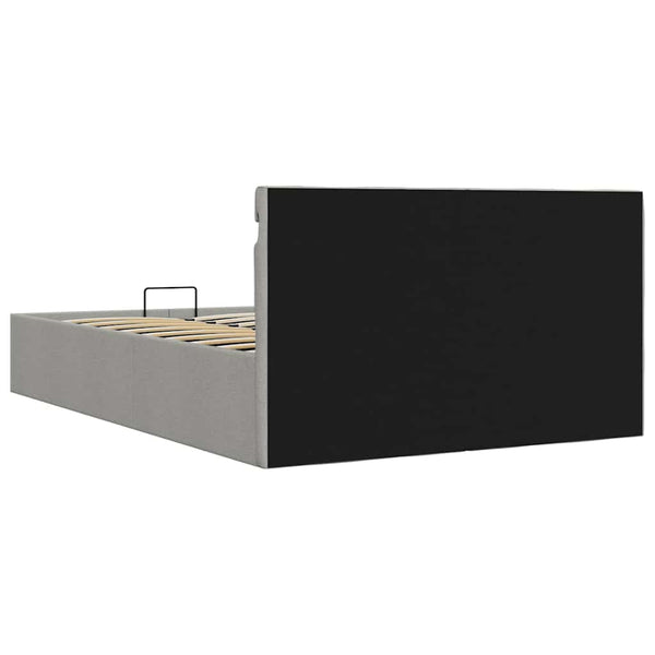 vidaXL Bed with Storage Hydraulic LED Light Grey Fabric 140x200 cm