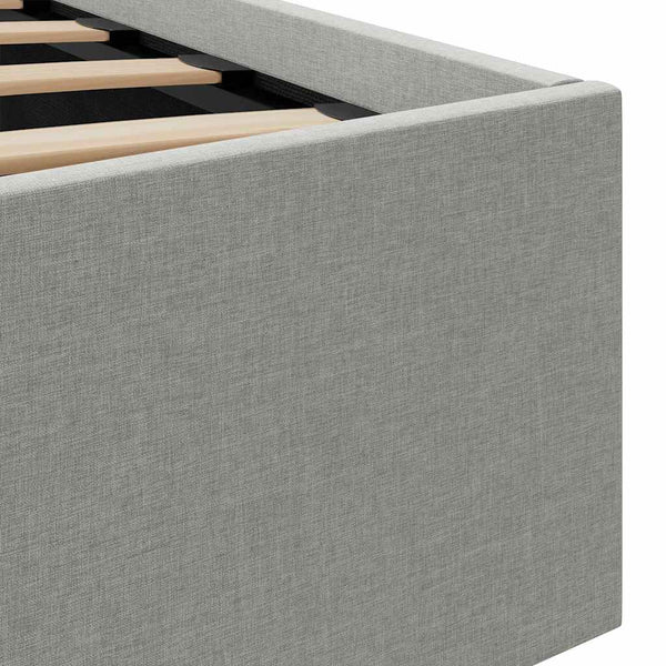 vidaXL Bed with Storage Hydraulic LED Light Grey Fabric 140x200 cm
