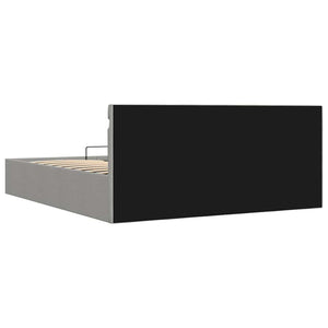 vidaXL Ottoman Bed Hydraulic LED Light Grey Fabric 160x200 cm