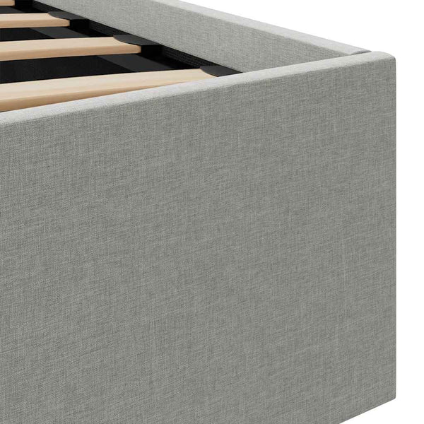 vidaXL Ottoman Bed Hydraulic LED Light Grey Fabric 160x200 cm