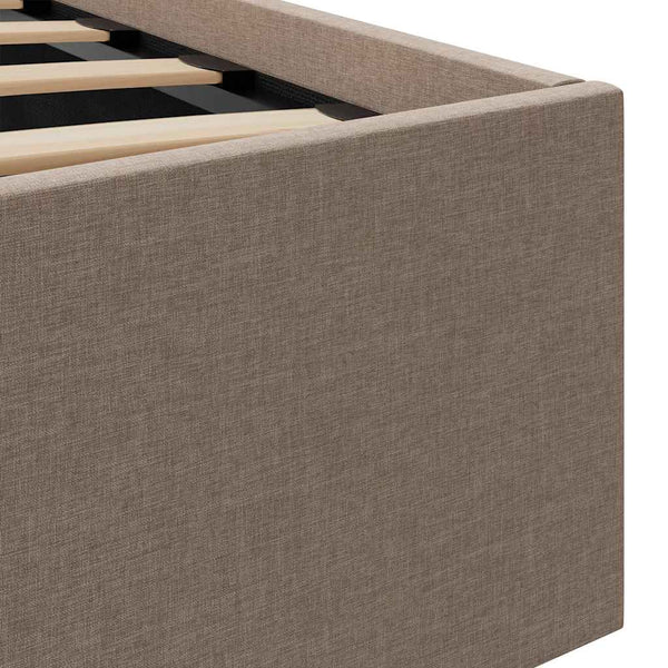 vidaXL Hydraulic Ottoman Bed with LED Taupe Fabric 90x200 cm