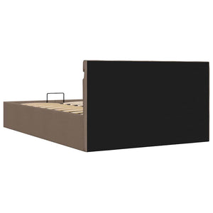 vidaXL Bed with Storage Hydraulic with LED Taupe Fabric 120x200 cm