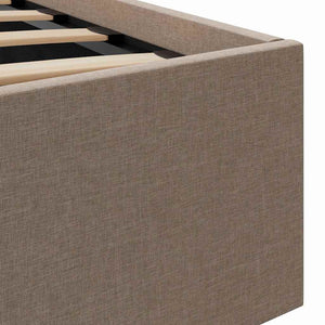 vidaXL Bed with Storage Hydraulic with LED Taupe Fabric 120x200 cm