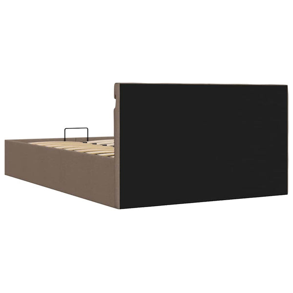vidaXL Bed with Storage Hydraulic with LED Taupe Fabric 140x200 cm