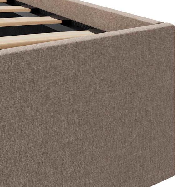 vidaXL Bed with Storage Hydraulic with LED Taupe Fabric 140x200 cm