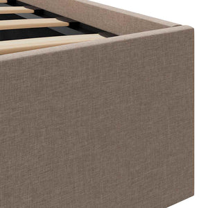 vidaXL Bed with Storage Hydraulic with LED Taupe Fabric 140x200 cm