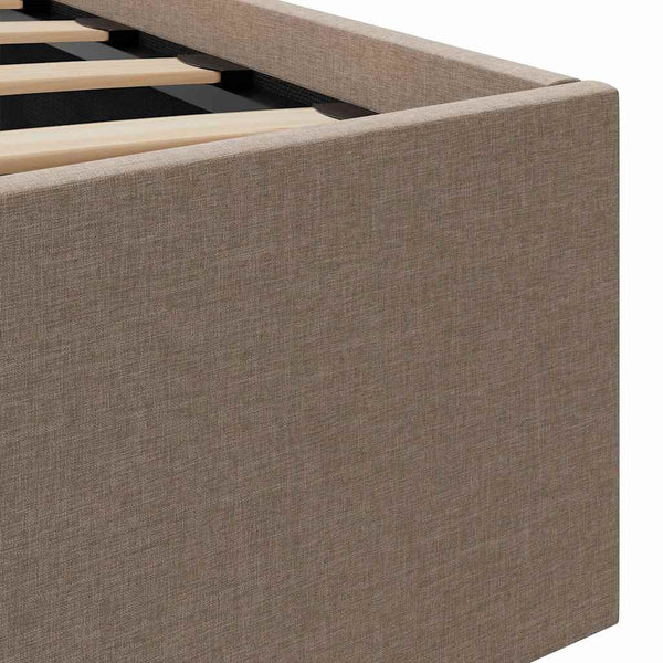 vidaXL Hydraulic Ottoman Bed with LED Taupe Fabric 160x200 cm