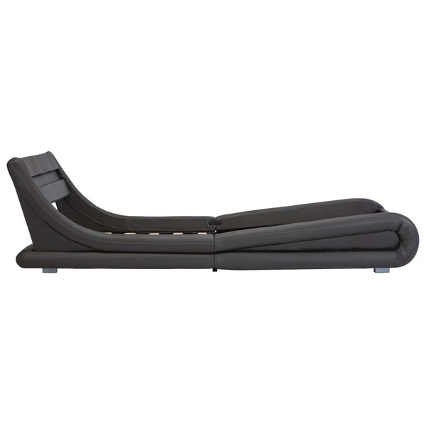 vidaXL Bed Frame with LED Grey Faux Leather 100 x 200 cm