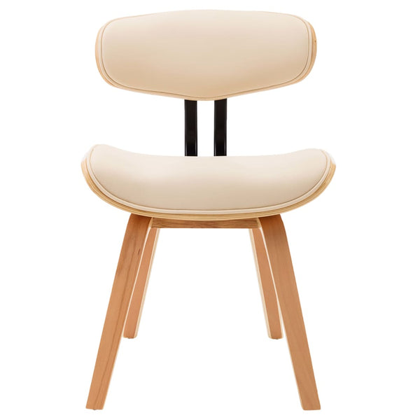 vidaXL Dining Chairs 4 pcs Cream Bentwood and Artificial Leather