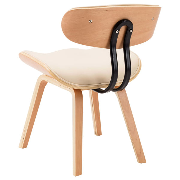 vidaXL Dining Chairs 4 pcs Cream Bentwood and Artificial Leather