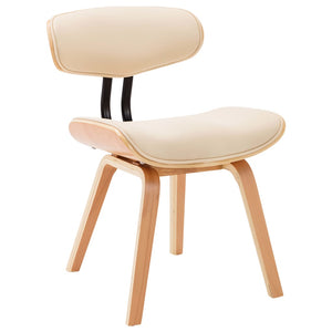 vidaXL Dining Chairs 6 pcs Cream Bentwood and Faux Leather