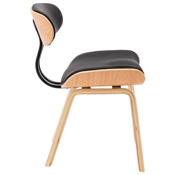 vidaXL Dining Chairs 4 pcs Black Bentwood and Faux Leather