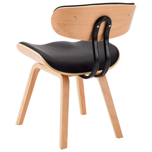 vidaXL Dining Chairs 4 pcs Black Bentwood and Faux Leather