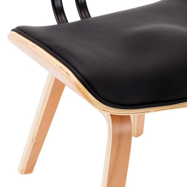 vidaXL Dining Chairs 6 pcs Black Bentwood and Faux Leather