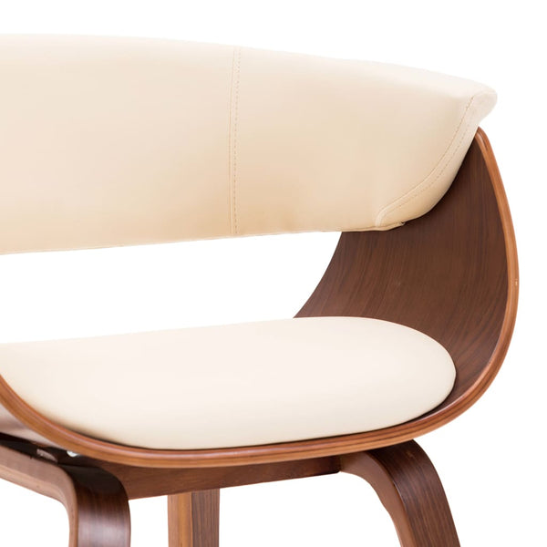 vidaXL Dining Chairs 2 pcs Cream Bentwood and Faux Leather