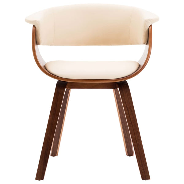 vidaXL Dining Chairs 4 pcs Cream Bentwood and Artificial Leather